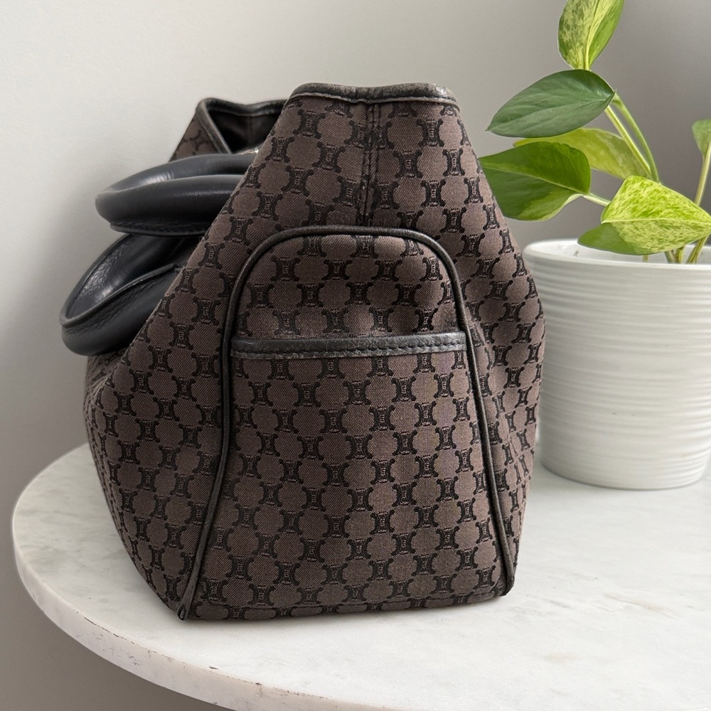 Celine Black Monogram Canvas Vintage Hobo with Black Trim - Picture 3 of 9